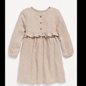 Oldnavy girl dress 4t beige creamgreyHenley knit long sleeve soft waffle thermal